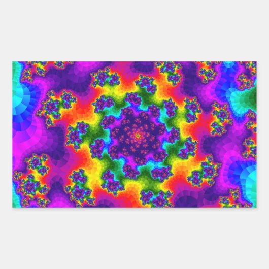 Rainbow Floral Sprinkles Rechteckiger Aufkleber (Vorderseite)