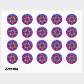 Rainbow Floral Sprinkles Runder Aufkleber (Blatt)