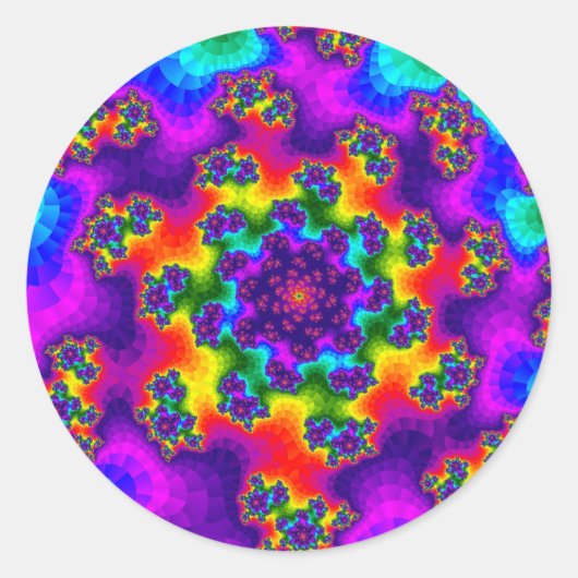 Rainbow Floral Sprinkles Runder Aufkleber (Vorderseite)