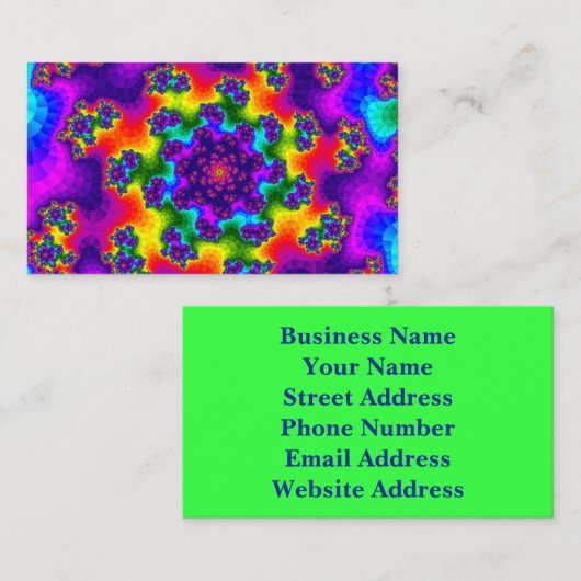 Rainbow Floral Sprinkles Visitenkarte (Vorne/Hinten)