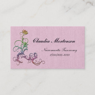 Rainbow Floral Verziert auf rosa Biz Cards Visitenkarte