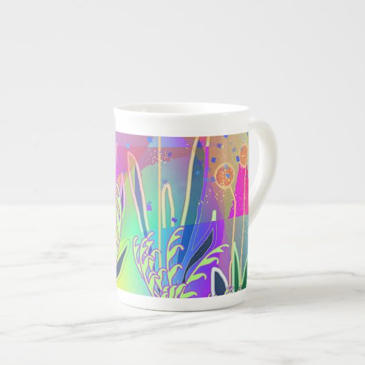 Rainbow Florals Porzellantasse (Vorderseite Rechts)