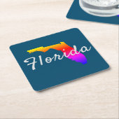 Rainbow Florida Staat Silhouette Rechteckiger Pappuntersetzer (angewinkelt)