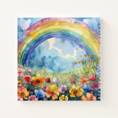 Rainbow Flower Garden Individuelle Name Sketchbook Notizblock (Rückseite)