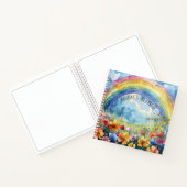 Rainbow Flower Garden Individuelle Name Sketchbook Notizblock (Innenseite)