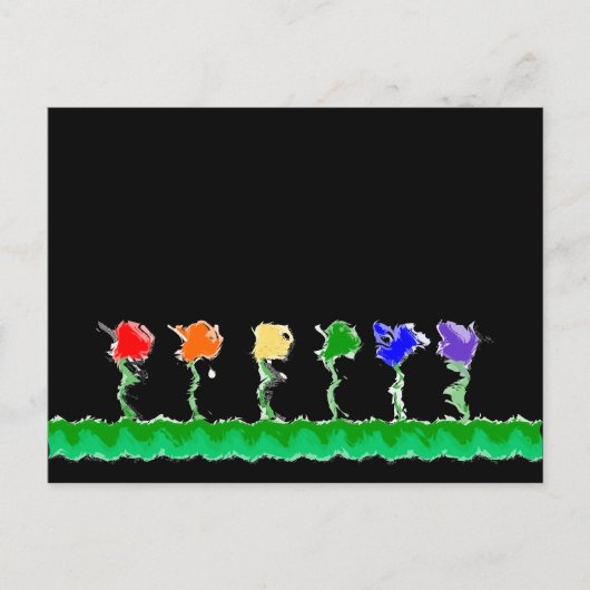 Rainbow Flower Garden Postcard Postkarte (Vorderseite)
