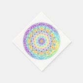 Rainbow Flower of Life Mandala Serviette (Ecke)