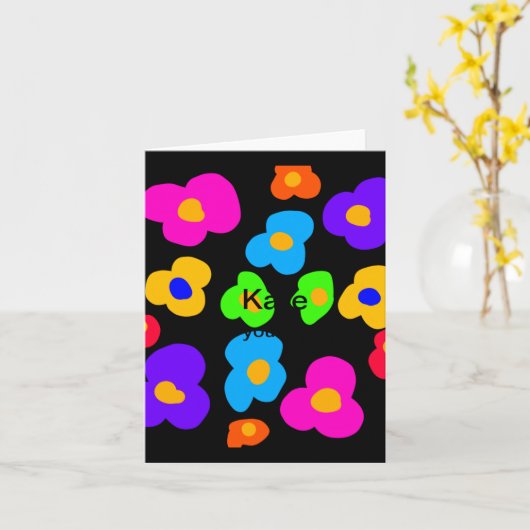 Rainbow Flower Pride Love Add Name Text Lqbtq Abst Karte (Gelbe Blume)