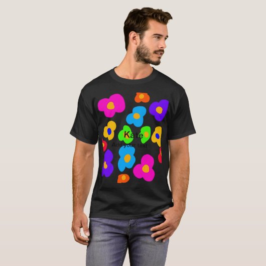 Rainbow Flower Pride Love Add Name Text Lqbtq Abst T-Shirt (Vorne ganz)