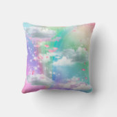 Rainbow Fluffy Clouds & Butterfly Baby Kissen (Rückseite)