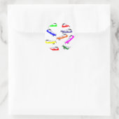 Rainbow-Flugzeuge Runder Aufkleber (Tasche)