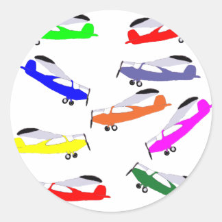 Rainbow-Flugzeuge Runder Aufkleber