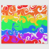 Rainbow Fluid Art Geburtstag Geschenkpapier (Flach)