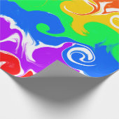 Rainbow Fluid Art Geburtstag Geschenkpapier (Ecke)