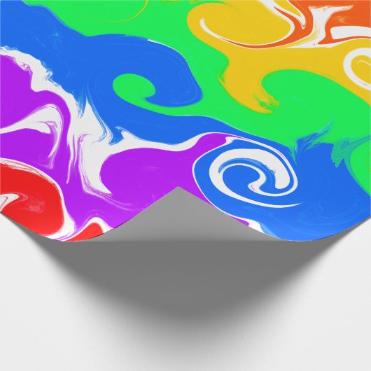Rainbow Fluid Art Geburtstag Geschenkpapier (Ecke)
