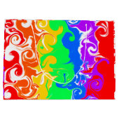 Rainbow Fluid Art Geburtstag Große Geschenktüte (Rückseite)