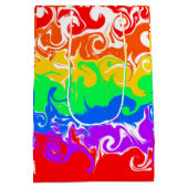 Rainbow Fluid Art Geburtstag Mittlere Geschenktüte (Rückseite)