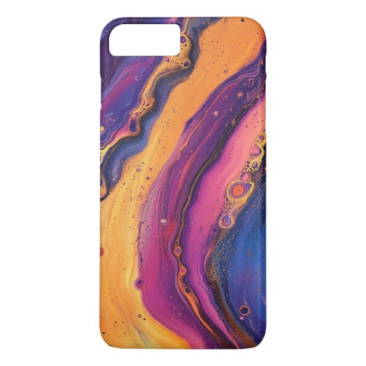 Rainbow Fluid Pour Lila & orange farbig Case-Mate iPhone Hülle (Rückseite)