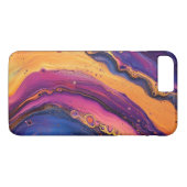 Rainbow Fluid Pour Lila & orange farbig Case-Mate iPhone Hülle (Rückseite (Horizontal))