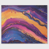 Rainbow Fluid Pour Lila & orange farbig Geschenkpapier (Flach)