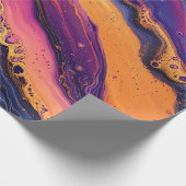 Rainbow Fluid Pour Lila & orange farbig Geschenkpapier (Ecke)