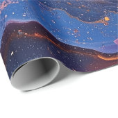 Rainbow Fluid Pour Lila & orange farbig Geschenkpapier (Rolleneckpunkt)