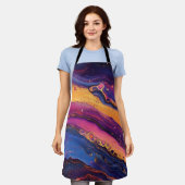 Rainbow Fluid Pour Lila & orange farbig Schürze (Getragen)
