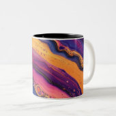 Rainbow Fluid Pour Lila & orange farbig Zweifarbige Tasse (VorderseiteRechts)