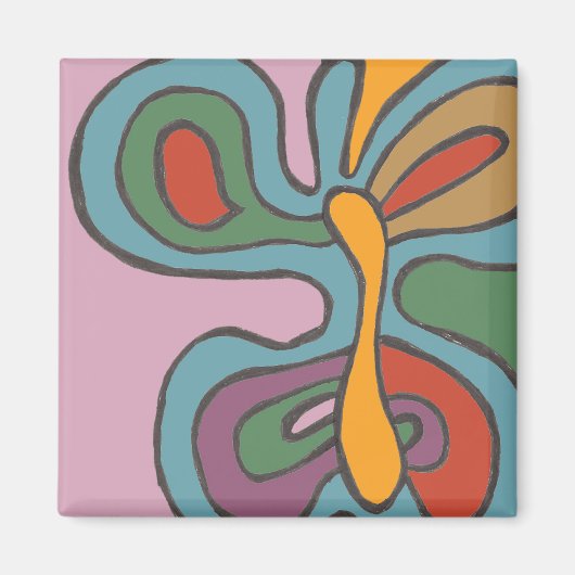 Rainbow Flutterfly Magnet (Vorne)