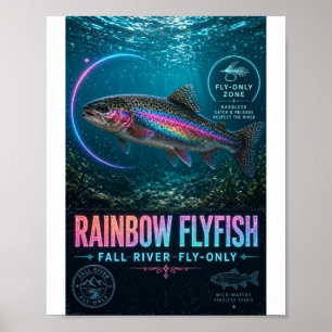 Rainbow Flyfish Fall River Nur Fly Poster