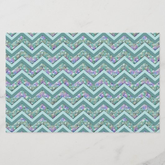 Rainbow Foil ZigZag Muster Briefpapier (Vorderseite)