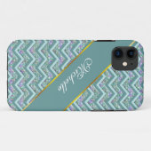 Rainbow Foil ZigZag Muster Case-Mate iPhone Hülle (Rückseite (Horizontal))