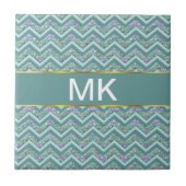 Rainbow Foil ZigZag Muster Fliese (Vorderseite)