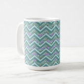 Rainbow Foil ZigZag Muster Kaffeetasse (Vorderseite Links)