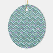Rainbow Foil ZigZag Muster Keramik Ornament (Links)