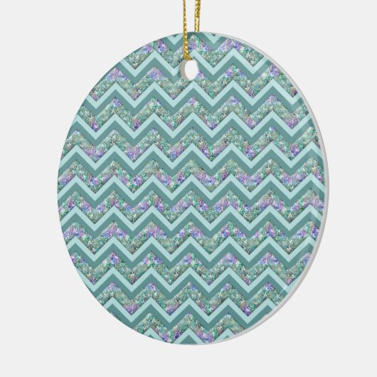 Rainbow Foil ZigZag Muster Keramik Ornament (Links)