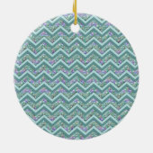 Rainbow Foil ZigZag Muster Keramik Ornament (Hinten)