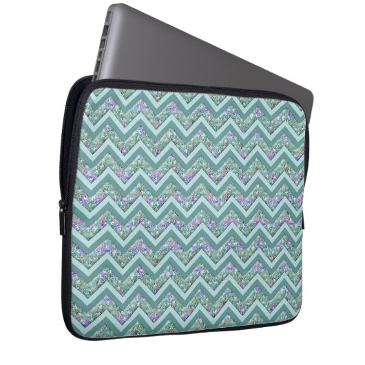 Rainbow Foil ZigZag Muster Laptopschutzhülle (Vorne Rechts)