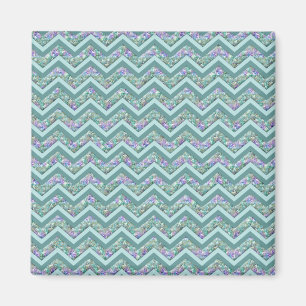 Rainbow Foil ZigZag Muster Magnet