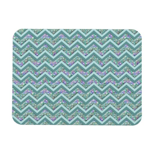 Rainbow Foil ZigZag Muster Magnet (Horizontal)