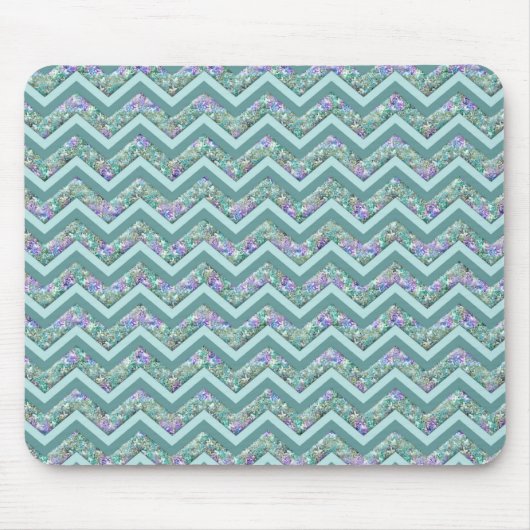 Rainbow Foil ZigZag Muster Mousepad (Vorne)