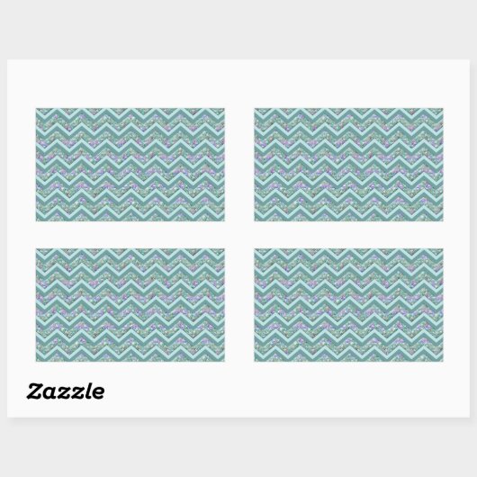 Rainbow Foil ZigZag Muster Rechteckiger Aufkleber (Blatt)