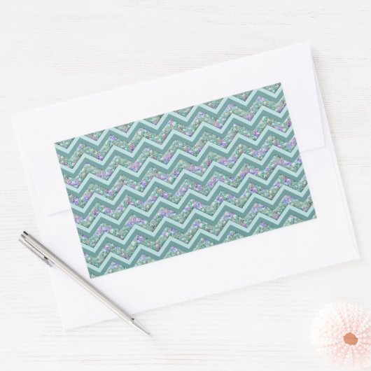 Rainbow Foil ZigZag Muster Rechteckiger Aufkleber (Umschlag)
