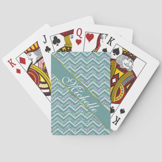 Rainbow Foil ZigZag Muster Spielkarten (Rückseite)