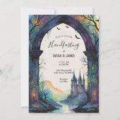 Rainbow Forest Castle Arch Pagan Handfasts Einladung (Vorderseite)