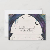 Rainbow Forest Castle Arch Pagan Handfasts RSVP Karte (Vorderseite)