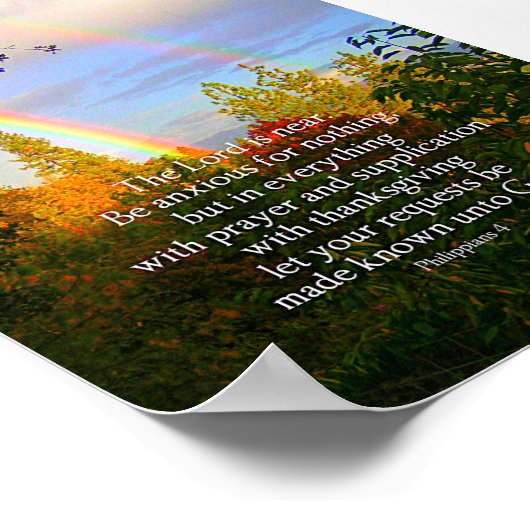 Rainbow Forest Christlich Scripting Bible Verse Poster (Ecke)