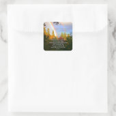 Rainbow Forest Christlich Scripting Bible Verse Quadratischer Aufkleber (Tasche)