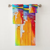Rainbow Forest Sunset Dreams Badhandtuch Set (Insitu)