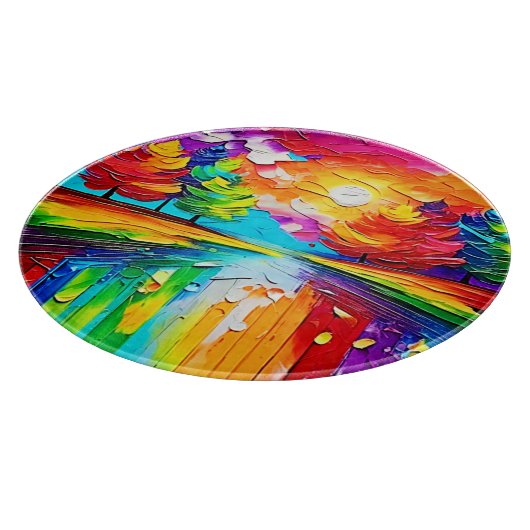 Rainbow Forest Sunset Dreams Schneidebrett (Ecke)
